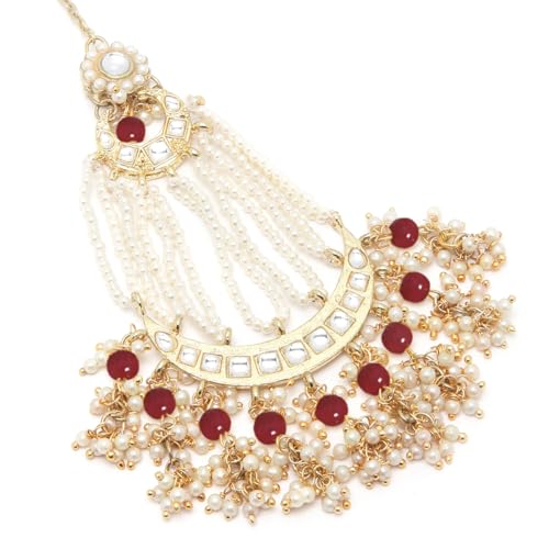 Image of Karatcart Gold Plated Handcrafted Kundan Passa for Women