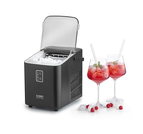 CASO IceChef compacta, máquina de cubitos de hielo, máquina de hielo para encimera para el hogar y la cocina, tanque de agua de 1 litro, hielo en solo 6 minutos, 12 kg de hielo en 24 horas