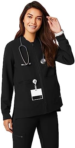 FIGS Bellery Scrub Jacket for Women — Black, XS