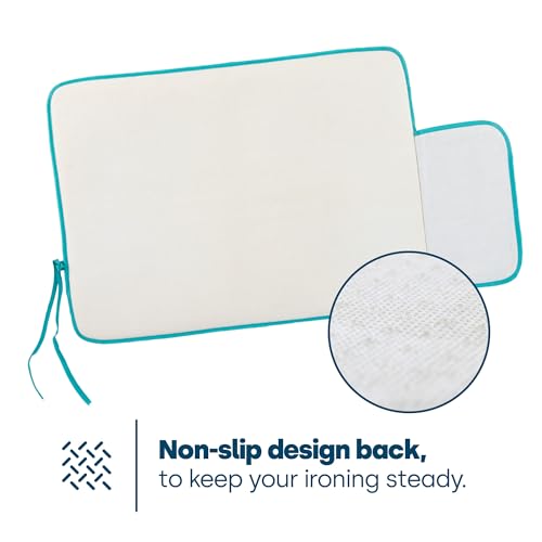 LIVIVO Travel Iron Mat with Silicone Iron Rest Pad – Soft Sponge Sheet with Metallised Cover to Reflect Heat –Table Top Ironing Blanket Folds or Rolls Up in Seconds – Great for Travel - Image 5