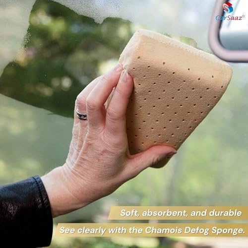 Image of CAR SAAZ Super Absorbent Chamois Sponge (Pack of 2) | Multipurpose Sponge for Car and Bike Cleaning, Kitchen Cleaning, Office & Home Cleaning | High Absorbent PVA Chamois Sponges (2 pcs)