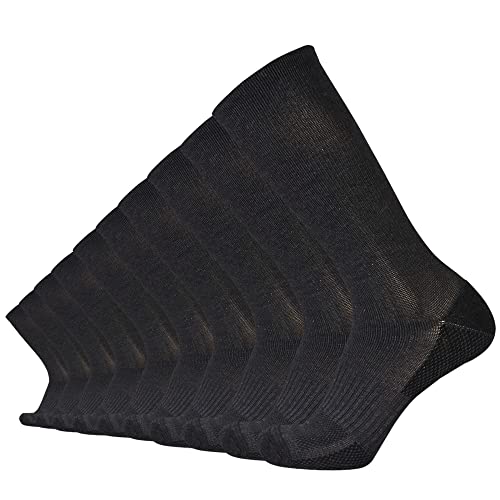 EnerWear 10P Pack Men's Cotton Moisture Wicking Half Cushion Compression Crew Socks (10-13/shoe size 6-12, Grey Compression)