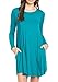 Women's ECO-FRIENDLY Bamboo Fiber Long-Sleeve Swing Dress w/ Pockets