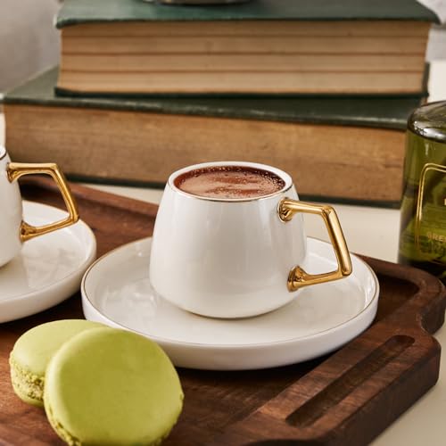 Karaca 153.03.07.8417 Saturn Coffee Set For 6 People, Porcelain, 12 Pcs, Multi-Purpose, Serving Espresso, Tea, Milk And Turkish Coffee, Turkish Traditional Coffee Mugs thumb #3