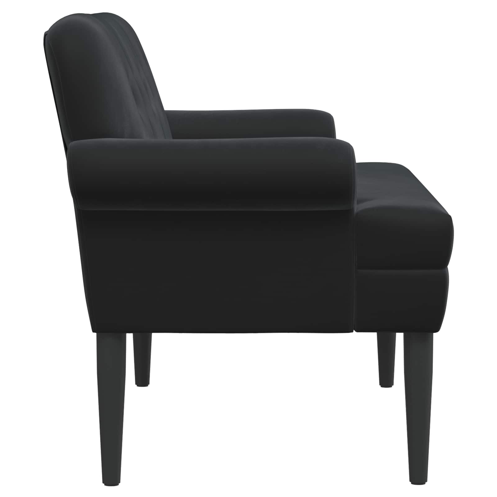 Loveseat ze zszyciem guzikowym, kolor czarny, 120 x 66 x 78 cm