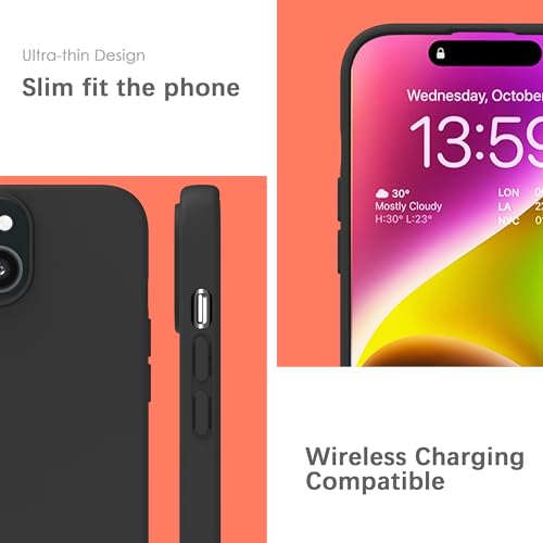 Image of YATWIN Silicone Back Case for iPhone 13 Mini, Soft-Touch Phone Back Cover for Apple iPhone 13 Mini - Black