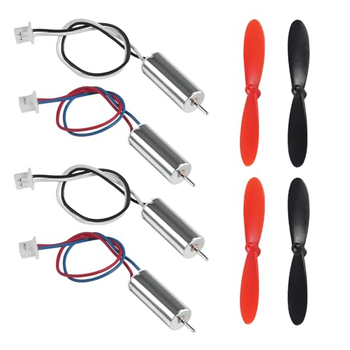 AEDIKO 4pcs 716 Coreless Motor 3.7V 7x16mm Brushed Motors with JST 1.25 Connector + 4pcs CW CCW Propeller Compatible with FPV RC Quadcopter