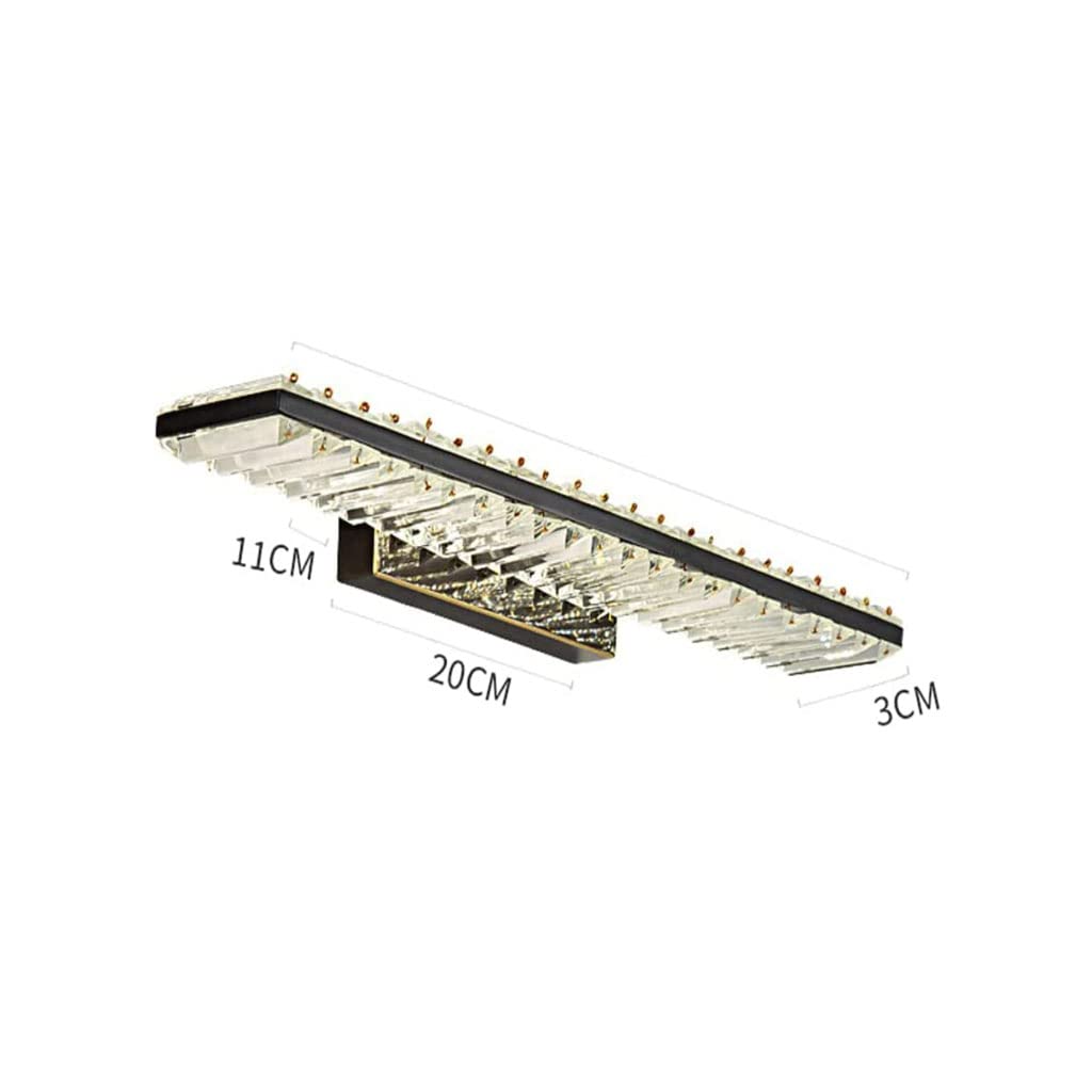 Luces de tocador Led de Cristal K9 para baño, lámpara de Pared Moderna sobre Espejo con luz de Espejo tricromática 3000-6000k