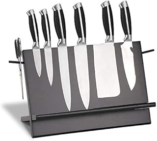 HOMEKOKO Bamboo Large Magnetic Knife Block,Wider Magnetic Knife Holder, Knife Rack with Double Side Strong Magnetic for Knife Organize and Storage (Black/14.8 inch)