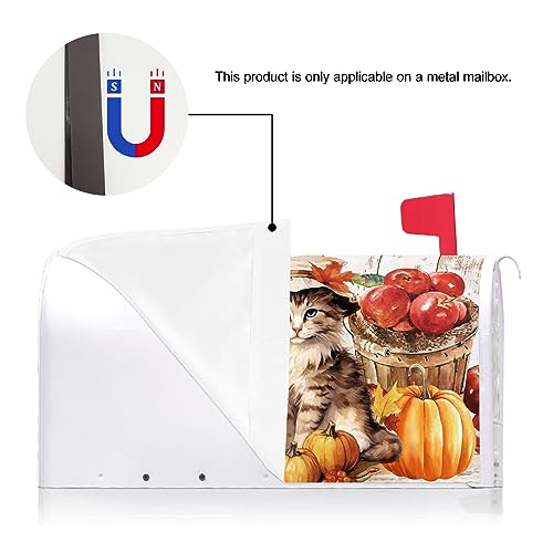 Image of Texupday Fall Harvest Sunflower Pumpkin Cute Cat Mailbox Cover with Magnetic Strip Autumn Thanksgiving Mailbox Wraps Post Letter Box Cover Standard Size 21 inch X 18 inch Garden Farm Outdoor Yard Decor