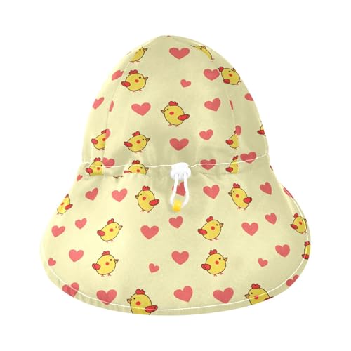 Cartoon Chicken Yellow Infant Toddler & Kids Sun Hat Baby Boys Hat Baby Girls UPF 50+ Adjustable Traveling Swim3