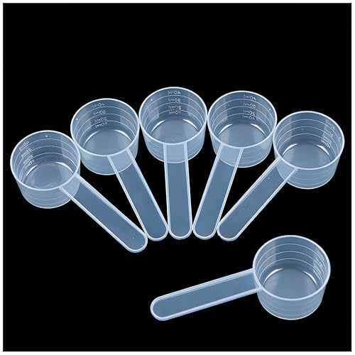20g Cuchara Medidora Gramos – 6 Piezas Mini Protein Scooper, Cucharas Medidoras Plástico,Transparente Proteínas Polvo, Medidor Café, Scoop para Proteína en Polvo, Accesorio Cocina Medición Polvo