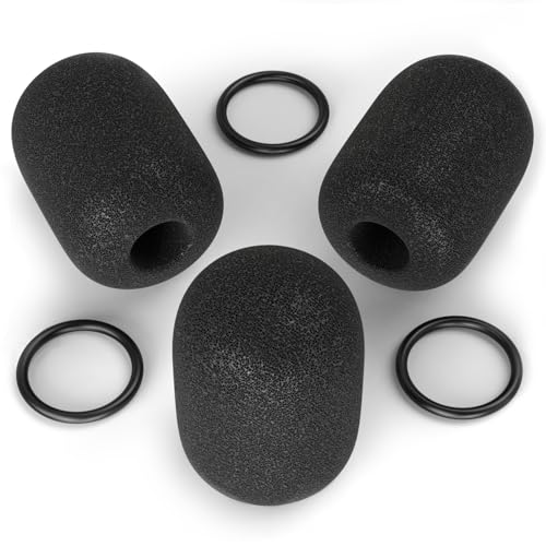 BOEEA for Bose A20 Mic Cover, Aviation Headset Replacement Windscreen for Bose A30 A20 Microphone Spongue Pop Filter, 3 PCS Black Foam Cover WindScreen