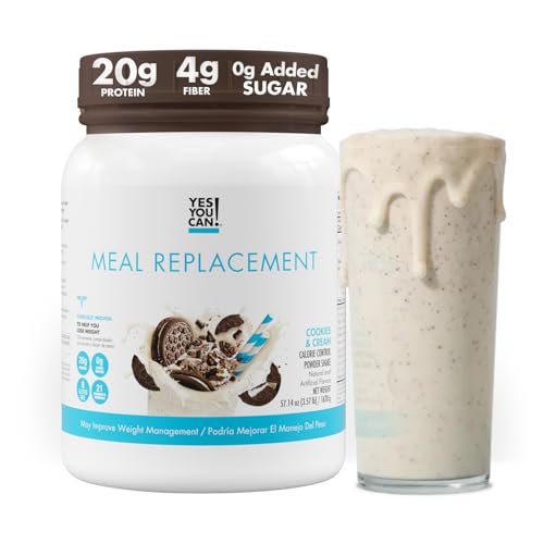 Yes You Can! Complete Meal Replacement - 15 Servings 20g of Protein 0g Added Sugars 21 Vitamins and Minerals - All-in-One Nutritious Meal Replacement Shake (Cookies & Cream)