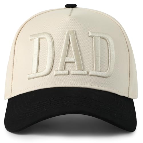 Dad Trucker Hats for Men Fathers Day Great Gift for Dad Husband Vintage Two Tone Adjustable Embroidered Baseball Cap Beige