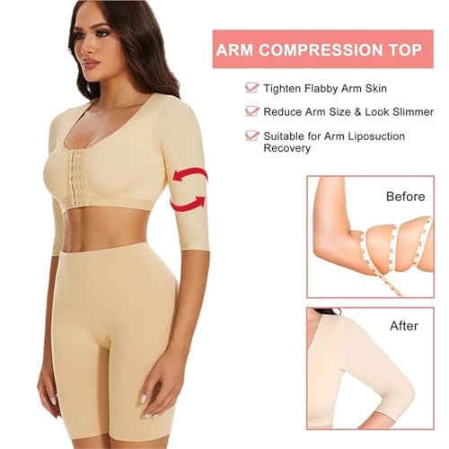 Gaine bras flasques solution avec ce body shaper compression avant noir en M - 3