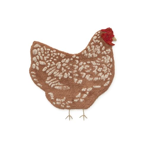 Alfombra infantil lavable Chicken de 110 x 100 cm alfombra dormitorio marrón Lorena Canals 2