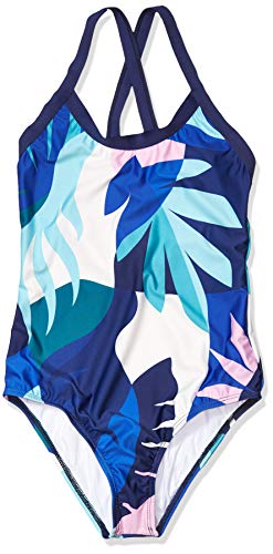 Splendid Girls' Big Crisscross One Piece Swimsuit, Loving Navy, 10