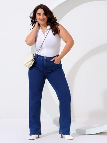 Image of Nifty Women's High Rise Denim Stretchable Straight Fit Plus Size Jeans