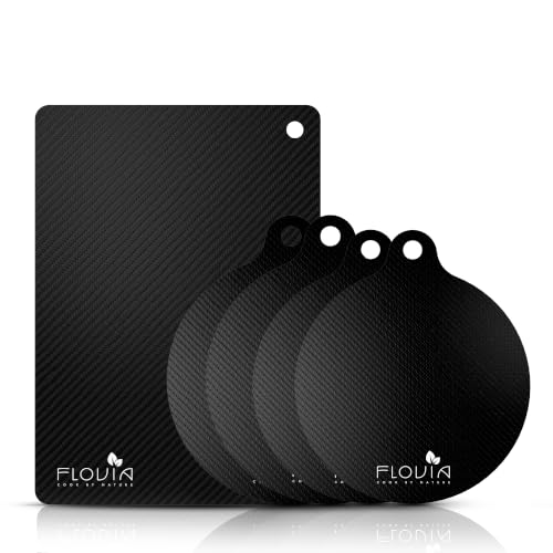 Protector Placa Induccion 5 Piezas, Protector Vitroceramica Induccion | 2× Ø22 cm + 2× Ø24 cm + 35×25 cm, Protector de Placa de Induccion de Silicona 0,7 mm, Resistente Hasta 280 °C, Antideslizante