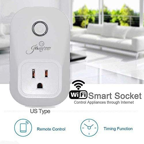 Jinvoo Smart Plug,WiFi Smart Plug,WiFi Outlet Socket Remote Control with Timer Function,Compatible with Alexa and Google Home,ETL FCC Listed,No Hub Required (2 Pack)