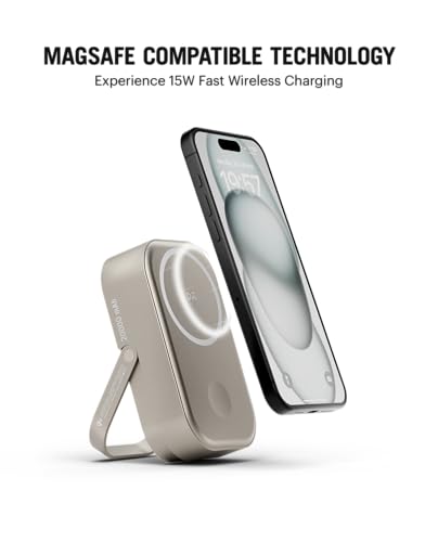 Image of DailyObjects Loop Qi2 Certified Mag-Safe Compatible Aluminium Wireless Power Bank|20000 Mah|Fast Charging| Compatible with Samsung /OnePlus /iPhone 12 /13 /14 /15 /16 /Pro Max | Sleek & Light - Titanium
