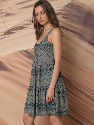 Image of RAREISM Regular FIT Geometric Print Knee Length Dress