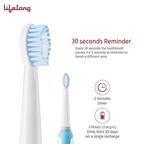 Lifelong Power Rechargeable Electric Toothbrush (White) | 6 Operational Modes and 3 hours charge lasting 30 days| Extra… - Image 5