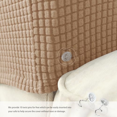 GEOCANG Armchair cover, Set of 2 non-slip armchair, sofa armrest protector, for furniture protector (Sand) - Image 4