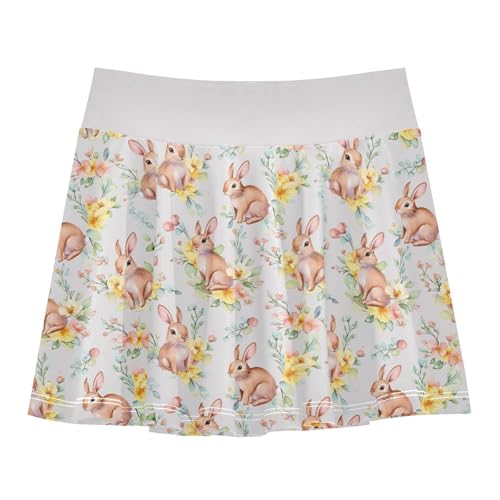 Girls Skorts High Waist Athletic Skirts with Shorts Bunny Stretchy Teens Performance Tennis