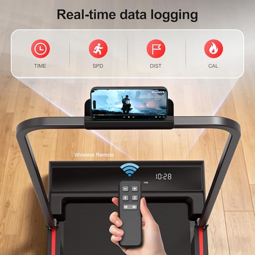 Image of Walking Pad Treadmill for Home - Foldable Treadmills with Handle Bar Mini Portable Walk Pads Under Desk Small Spaces Compact Folding Electric Treadmills Office Walking and Running Machine Terluxra