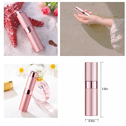 SONGQEE 8ml Travel Perfume Atomiser Refillable, Mini Refillable Perfume Bottle Aftershave Spray Bottle, Upgraded Perfume Atomizer Perfume Pod and Refill Pump for Outdoor Traveling (Pink) - Image 6