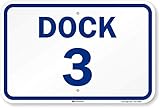 SmartSign 'Dock 3' Dock Number Sign | 12' x 18' 3M Engineer Grade Reflective Aluminum