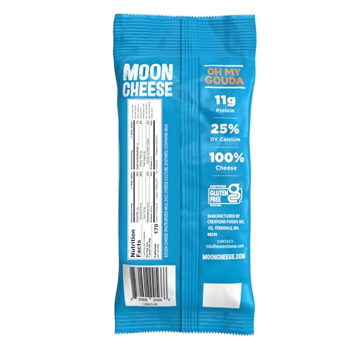 Moon Cheese Oh My Gouda Cheese Bites, 1 Ounce, 12-Pack, Crunchy, Packed With Protein & Calcium, Keto, Gluten Free