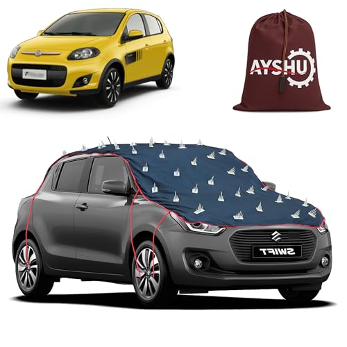 Image of AYSHU Water-Resistant Spike Car Cover for Fiat Palio - Protects from Dogs, Monkeys, Dust, Sunlight & UV - Full Roof Universal Fit