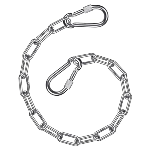 BeneLabel 20 Heavy Bag Chain Stainless Steel Punching Bag Hanging Chain with Carabiners 1000LB Capacity Extension Chains for Boxing Bags Hanging Chairs Hammocks Chairs Swings Yoga Swing
