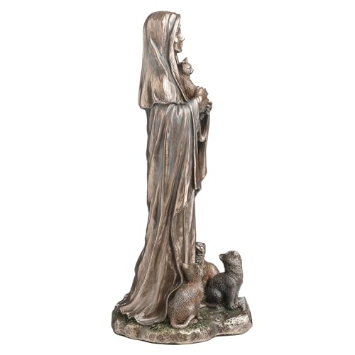 Estatua Saint Gertrude de Nivelles 6 pulgadas Bronce miniatura 3