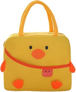 Insulated Cute Cartoon Animal Lunch Bag Meal box for Women,Reusable Durable Lightweight Lunch Bag for Picnic Office Work Travel (yellow duck)