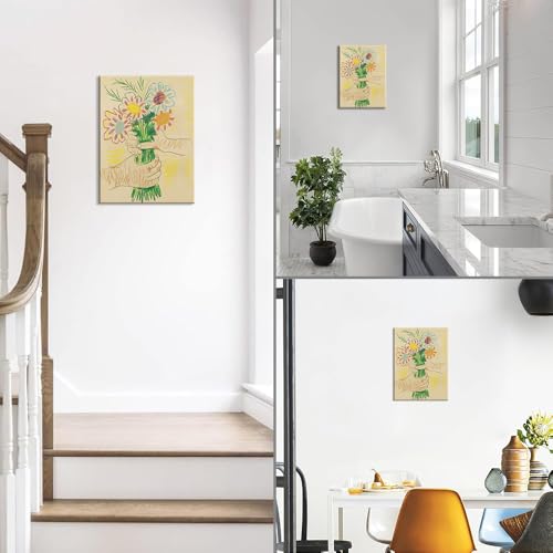 PIY PAINTING ピカソ アートパネル 世界の名画 複製画 花束を持つ手 友情の花 モダン絵画 ポスター プリント キャンバスの壁掛けアート 額入りキャンバス 印刷 インテリア 絵 おしゃれ 抽象的ウォール 飾り絵 部屋飾り ソファの背景絵画 壁飾り 玄関 書斎 事務所 宿舎 フレーム 木枠付きの完成品 30x40cm [5]