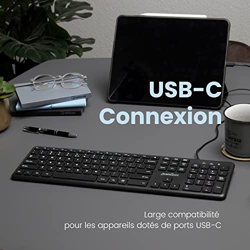 Clavier filaire USB C AZERTY Perixx PERIBOARD-210C pour ordinateur et tablette Android
