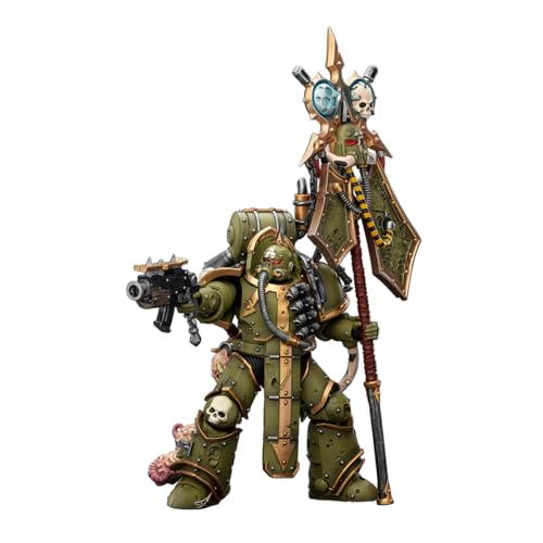 Image of JOYTOY Warhammer 40K 1 /18 Action Figure 15+,Death Guard, Plague Marine Icon Bearer with Boltgun and Plague Knife 4.80 inch Collection Model Birthday Gifts JT02915