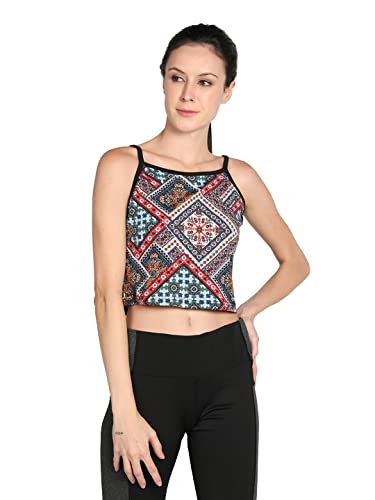 Image of CHKOKKO Women's Polyester Regular Fit Crop Top