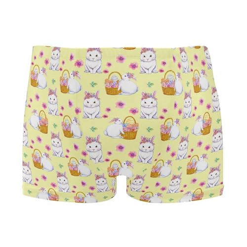 Happy Easter Bunny Rabbit Mens Swim Trunk Swimwear Bathing Suit Swim Brief Square Leg Board Short S B0405233