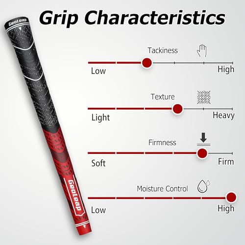Geoleap Golf Grips Set of 13- Grips with Tapes and Grips with All Repair Kits for Choice,Hybrid Golf Club GripsAll Weather Contral, High Feedback & Traction Golf Club Grips. (Red-Classic( 13 grips only with 15 tapes), Jumbo) by Geoleap - Image 6