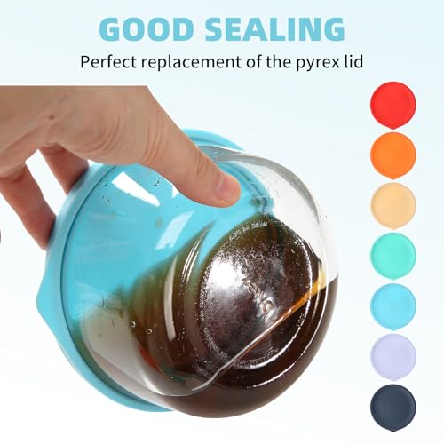 Replacement Lids for Pyrex 7202-PC 1 Cup, Silicone Round Storage Cover Lid for Anchor Hocking Glass Bowl 5 Pack Mixed Color - image 3