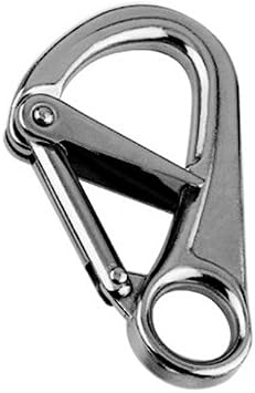 Safety Spring Hook with Double Locking Latch - A4 Marine Grade Stainless - 1 Pack