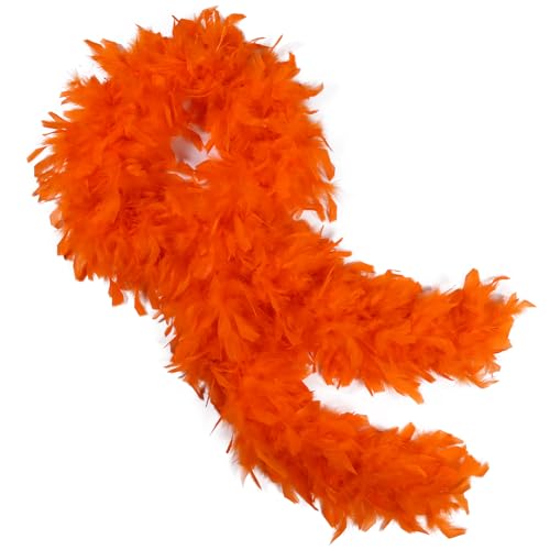 THARAHT Orange Chandelle Turkey Feather Boa 2 Yards 40g for DIY Craft Home Dancing Wedding Party Halloween Costume Decoration Feather Boa