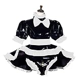 Sissy Dress Lockable Women Clothing Panties French Maid Set Cosplay Costumes Plus Size S-7XL,Black,XL