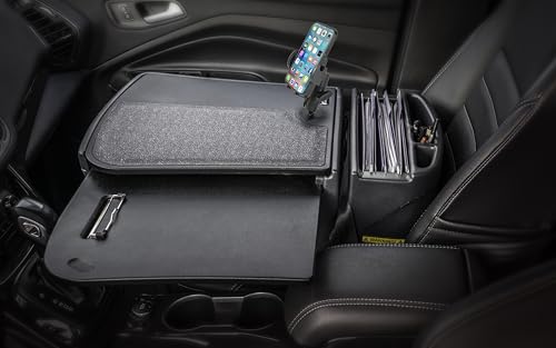 Image of AutoExec GripMaster Car Desk for Your Vehicle Workstation and Mobile Office, Black with Phone Mount | Vehicle Workstation, Mobile Office