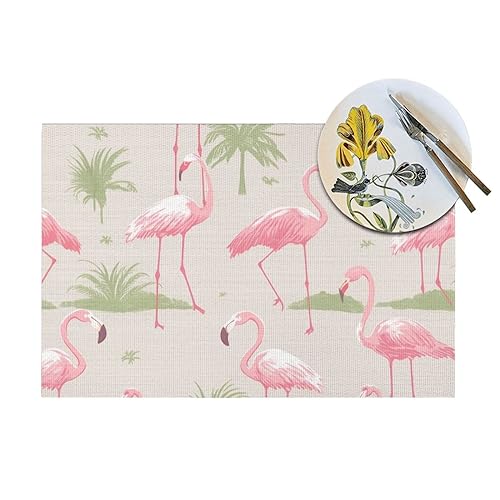 Sets de table PVC flamants roses 30x46 cm antidérapants